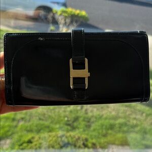 Gucci Long Wallet Callery Lock Enamel Patent Leather Authentic Vintage